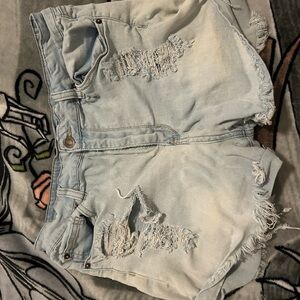 Rue21 Faded Blue Distressed Jean Shorts